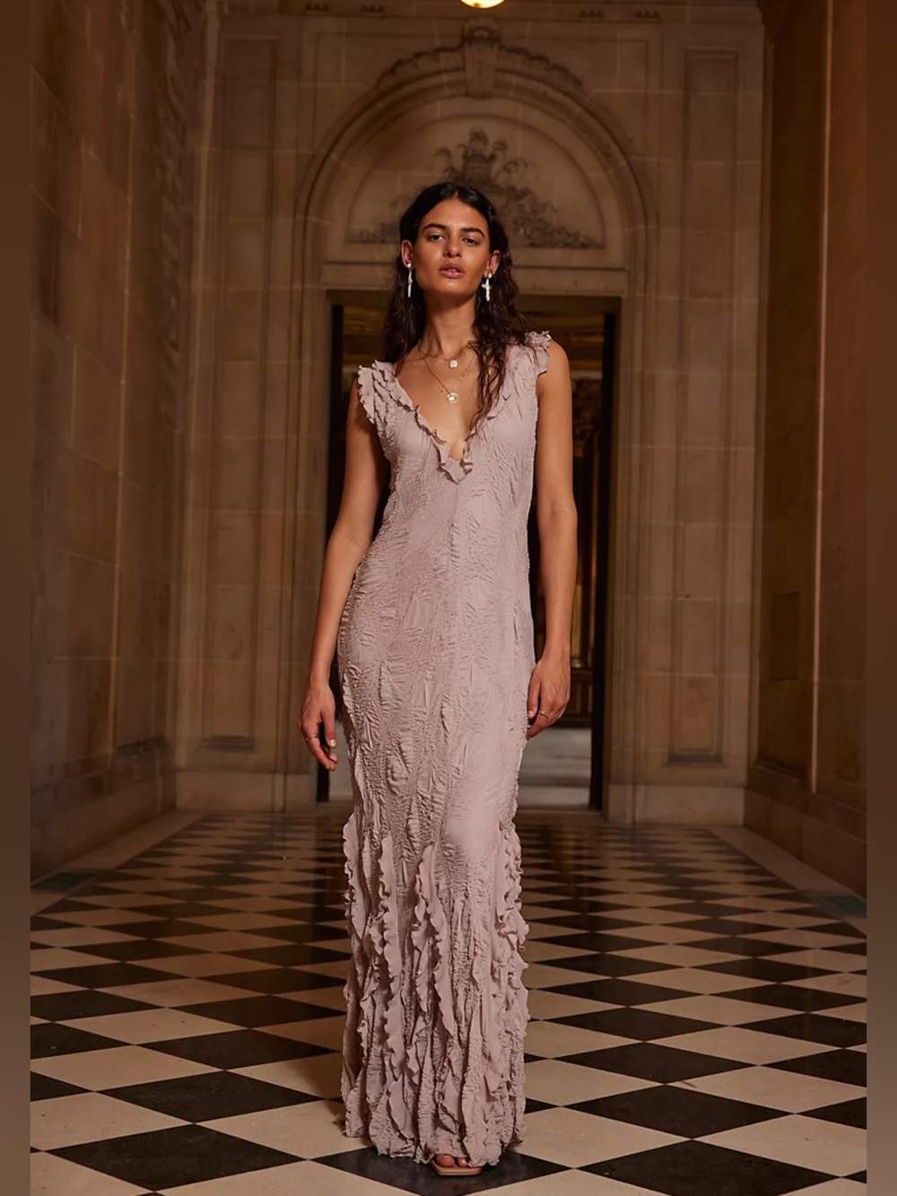 Free People Yasmin maxi dress in Rose